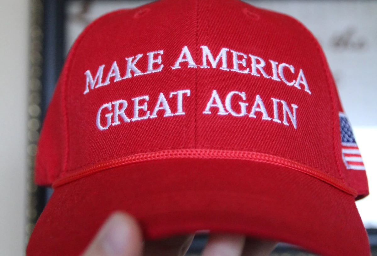 A red MAGA hat.