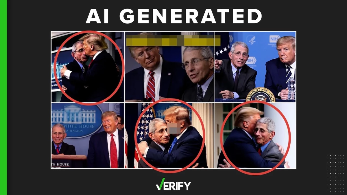 An image identified three AI-generated images in a Ron DeSantis political ad.